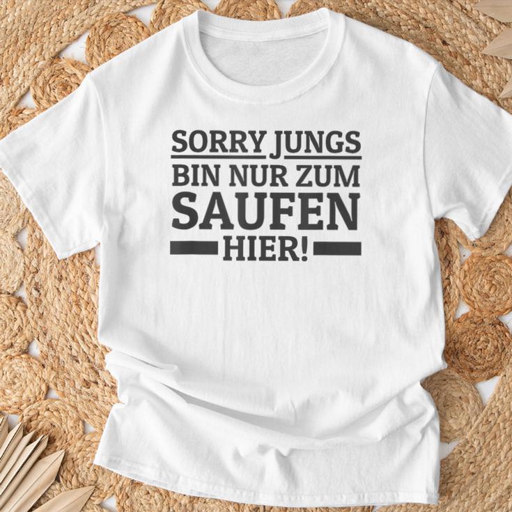 Sorry Boys' Bin Nur Zum Saufen Hier Bin S T-Shirt Geschenke für alte Männer