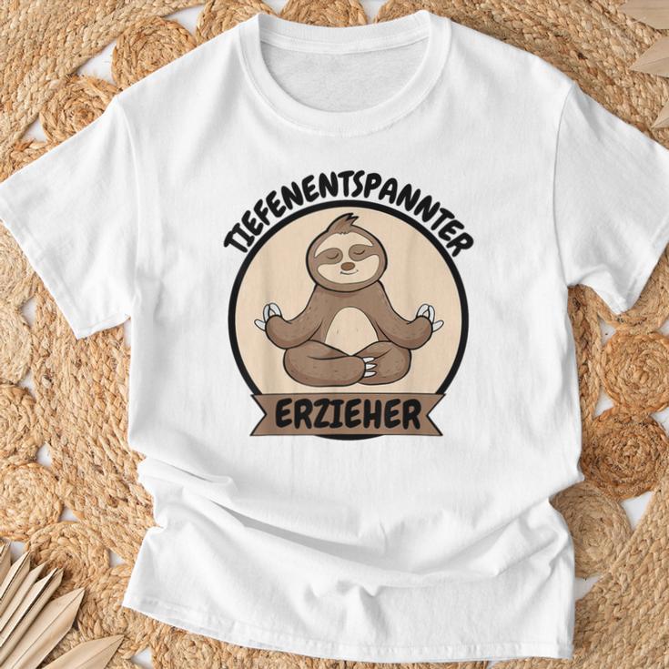 Teacher Deep-Relaxed Sloth Yoga T-Shirt Geschenke für alte Männer