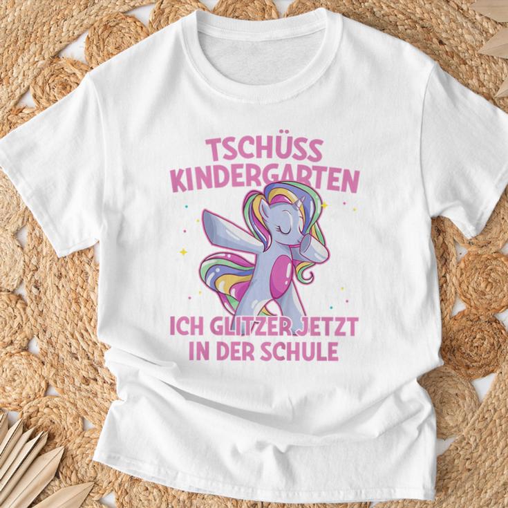 Tschüss Kindergarten Ich Glitzer In Der Schule Einschulung German T-Shirt Geschenke für alte Männer