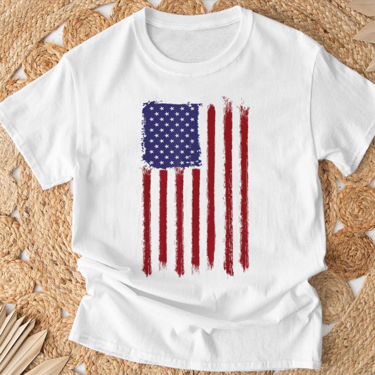 YOYAO T-Shirt Donna Vintage Bandiera Americana - Maglia Girocollo In Cotone 100%, Vestibilità Comoda, Taglia M