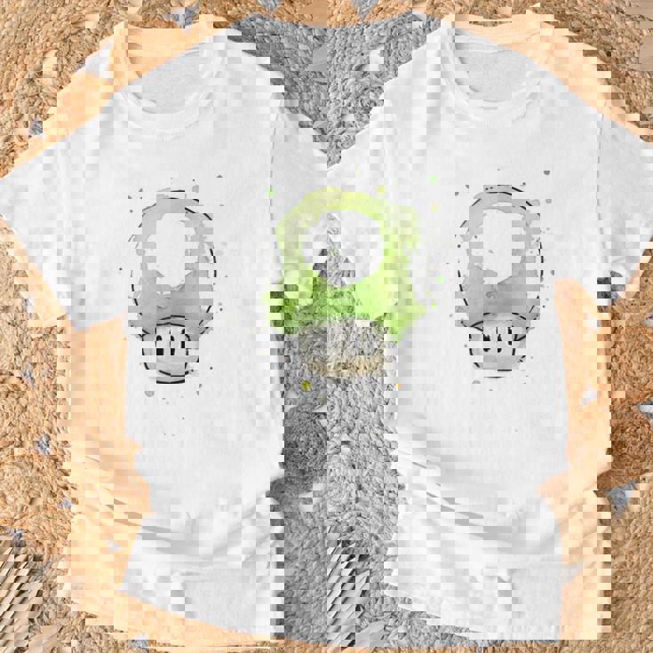 Vert Champignon 1Up Pour Jeuxidéo T-Shirt Cadeaux pour les vieillards