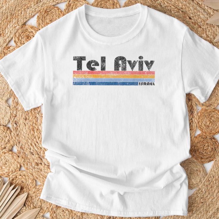 Vintage 1980S Style Tel Aviv Israel Gray T-Shirt Geschenke für alte Männer