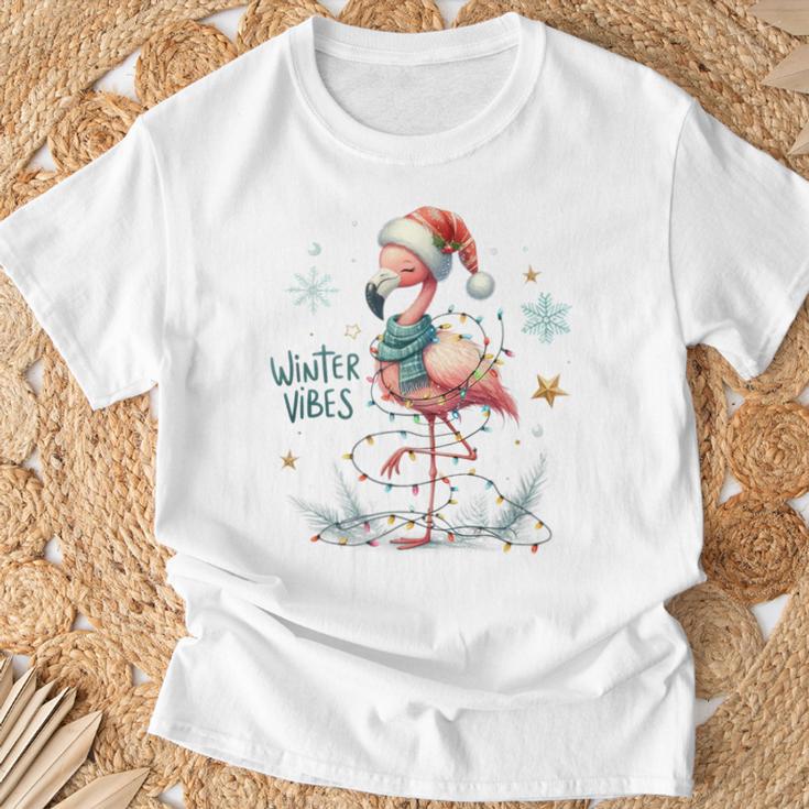 Winteribes Flamingo Christmas Xmas Slogan T-Shirt Geschenke für alte Männer