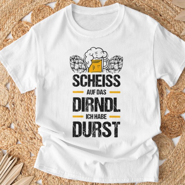 Women's Scheiss Auf Das Dirndl Ich Hab Durstolksfest T-Shirt Geschenke für alte Männer