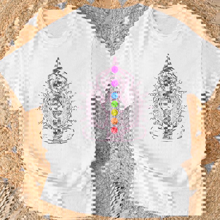 Zen Yoga Meditación Siete Chakras Salud Camiseta unisex Regalos para ancianos