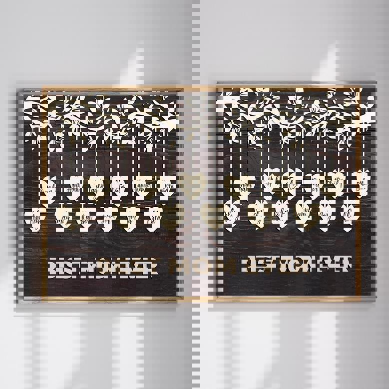 Custom Family Tree Canvas Gift for Mom - Personalized Names