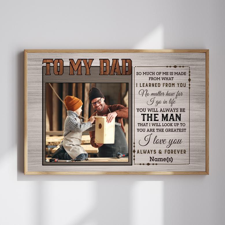 Custom Photo Canvas Gift for Mechanic Dad - Personalized Garage Wall Art | Familywalldecor AU