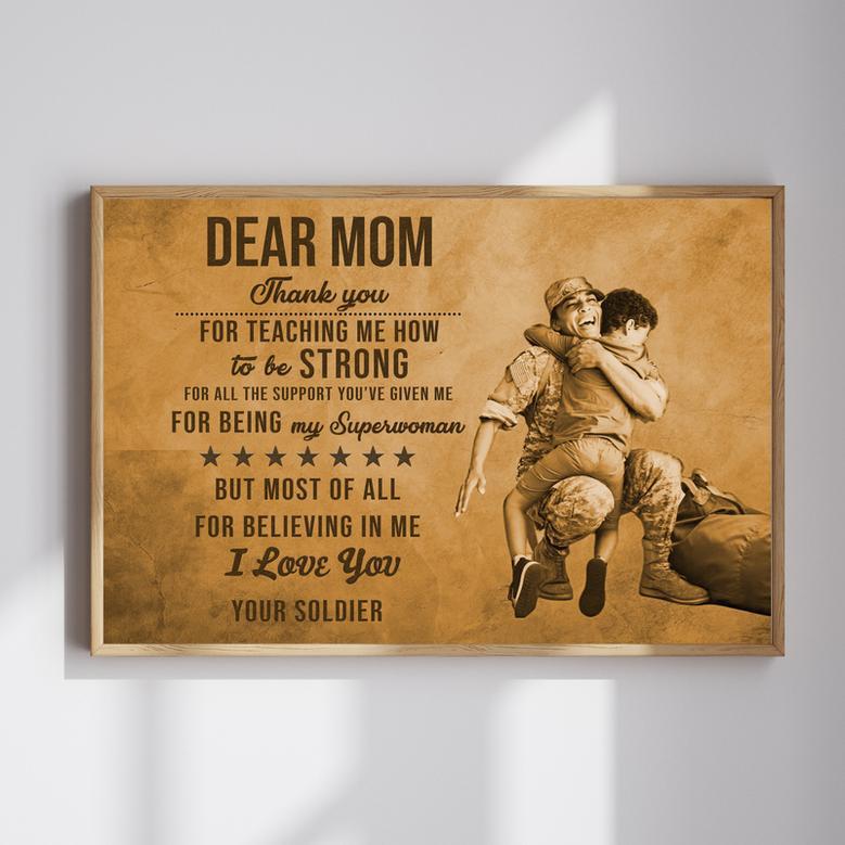 Dear Mom Custom Photo Canvas - Thoughtful Gift for Veteran Mom | Familywalldecor AU