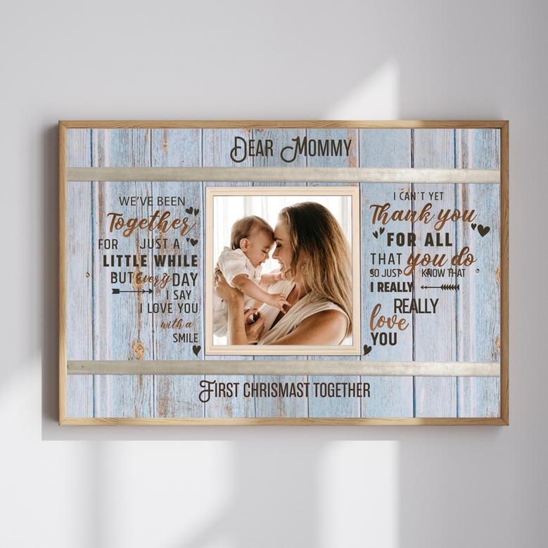 Dear Mommy Custom Canvas Art - First Christmas Home Decor Gift | Familywalldecor UK