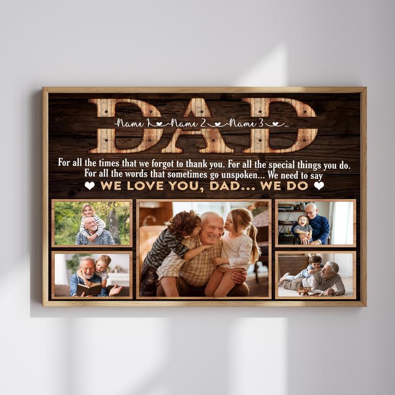 Heartfelt 5-Photo Collage Canvas for Dad – A Personalized Gift Full of Memories for Christmas | Familywalldecor