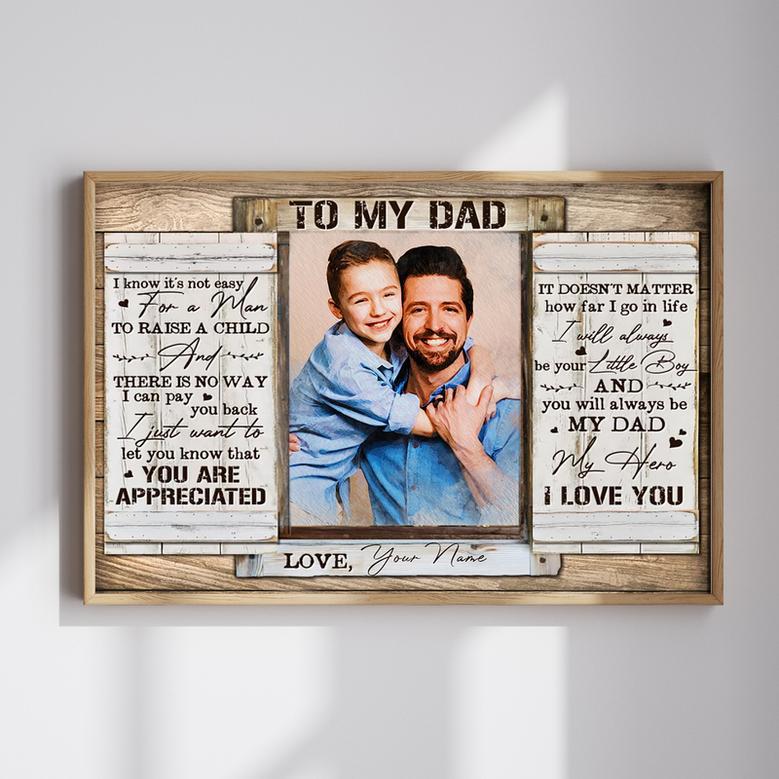 ‘Heroic Father’ Canvas – Meaningful Gift For Dad From Son | Familywalldecor UK