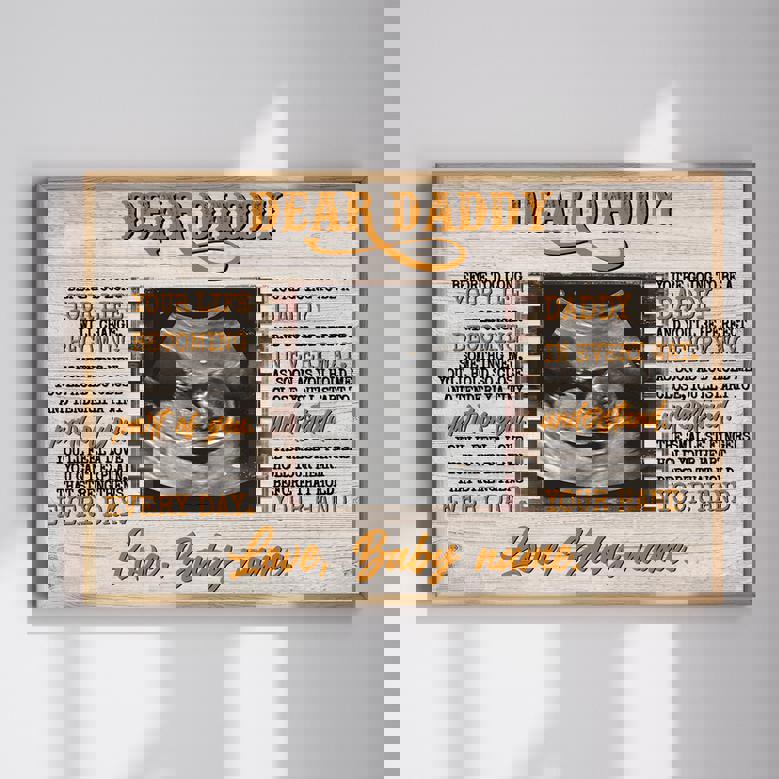 New Dad Gift - Personalized Ultrasound Canvas Wall Art with Photo