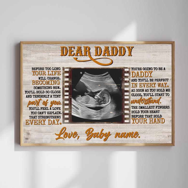 New Dad Gift - Personalized Ultrasound Canvas Wall Art with Photo | Familywalldecor AU