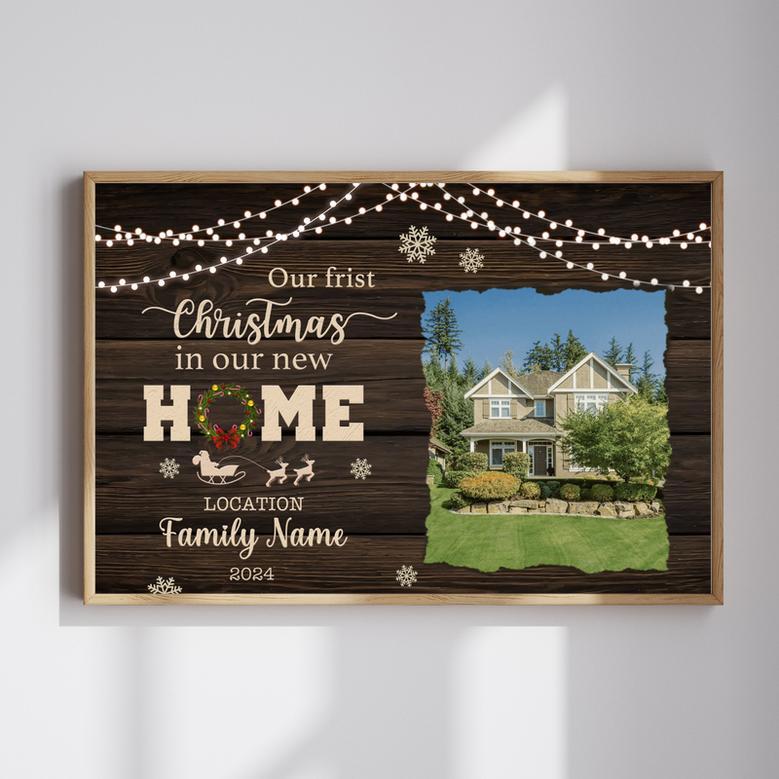 Our 1st Christmas at New Home - Custom Photo Canvas Wall Art | Familywalldecor CA