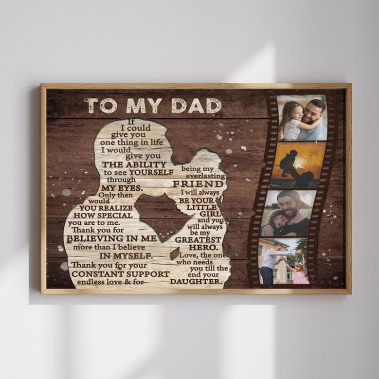 Personalized To My Dad Canvas - Gift For Dad From Daughter | Familywalldecor AU