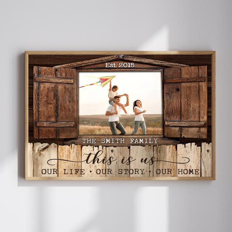 This Is Us Personalized Family Wall Art Photo Gift Window Custom Canvas copy