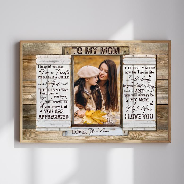 To My Mom Canvas Gift for Mom From Daughter | Familywalldecor DE