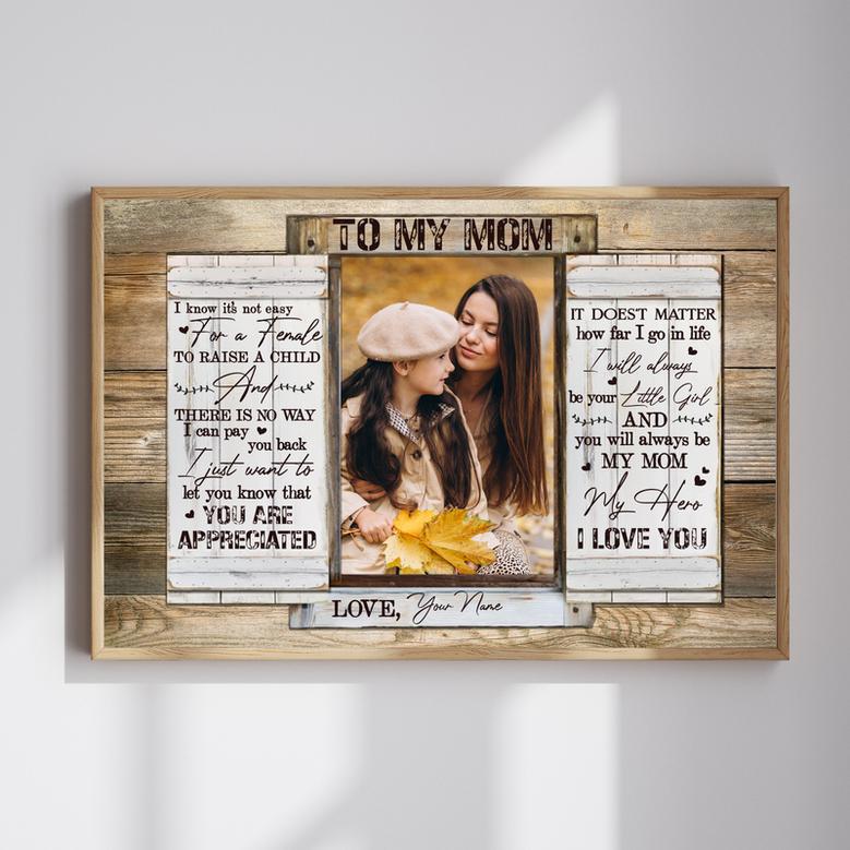 To My Mom Canvas - Heartfelt Gift from Daughter, Perfect for Home Decor | Familywalldecor AU