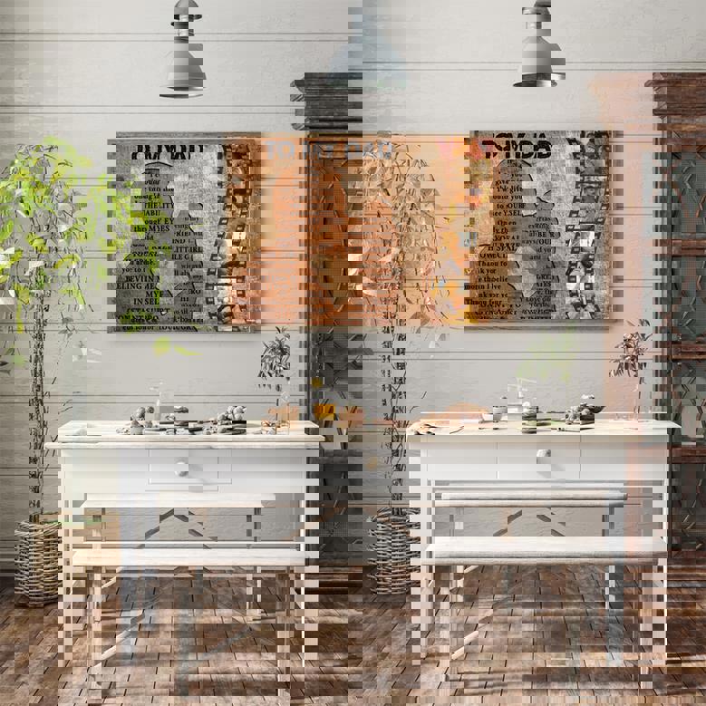 To My Dad Canvas - Gift For Dad from Daughter Custom Photo Canvas