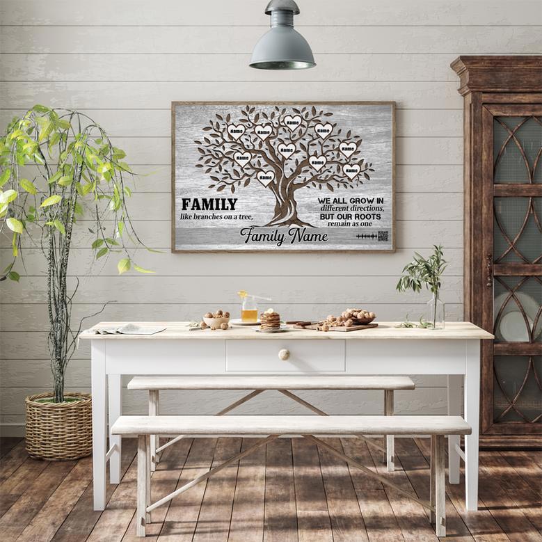 Family Tree Canvas Wall Art Gift for Family