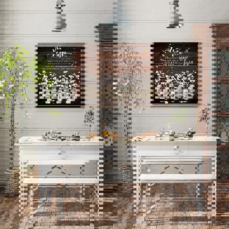 Mother's Flower Jar Canvas - Heartfelt Custom Photo Gift