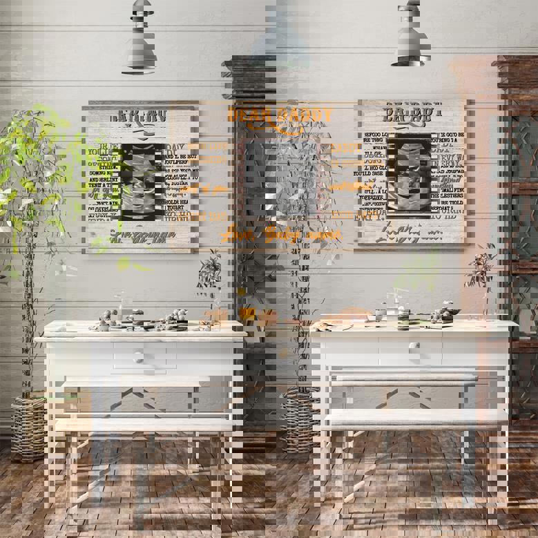 New Dad Gift - Personalized Ultrasound Canvas Wall Art with Photo