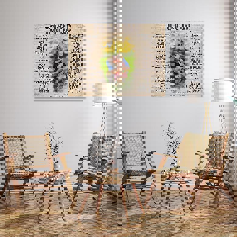 To My Dad custom canvas print from daughter, heartfelt message wall art with custom details, Father's Day or birthday gift To My Dad custom canvas print from daughter, heartfelt message wall art with custom details, Father's Day or birthday gift