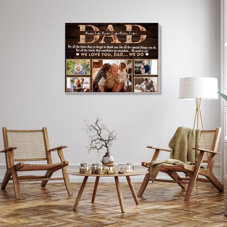 Heartfelt 5-Photo Collage Canvas for Dad – A Personalized Gift Full of Memories for Christmas