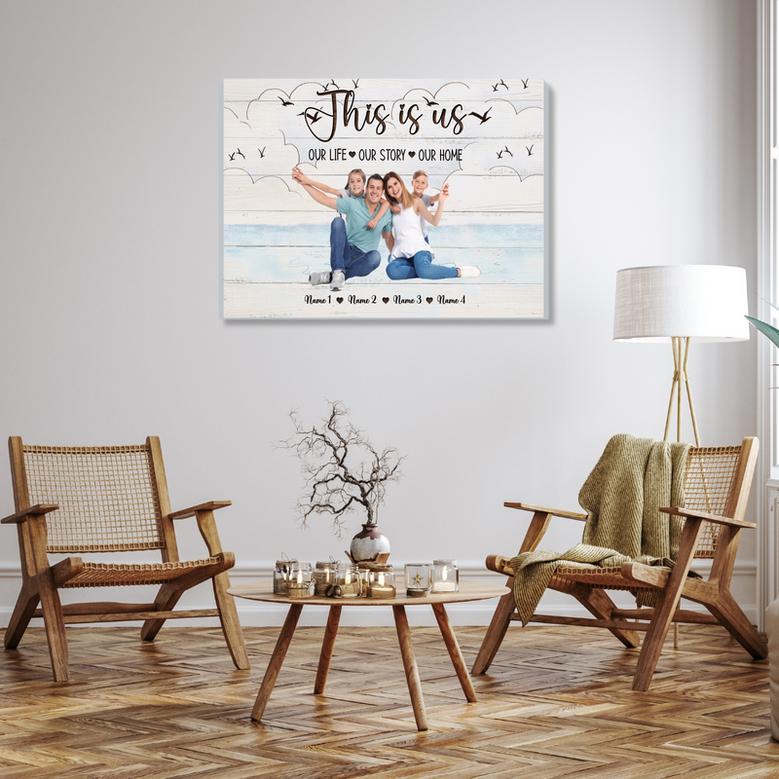 This Is Us Custom Photo Canvas Family on The Beach Background