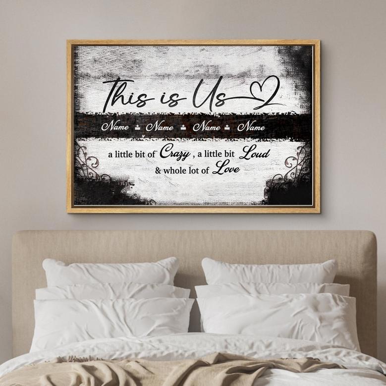 This Is Us Custom Family Name Canvas - Rustic Wall Decor