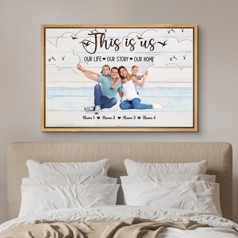 This Is Us Custom Photo Canvas Family on The Beach Background