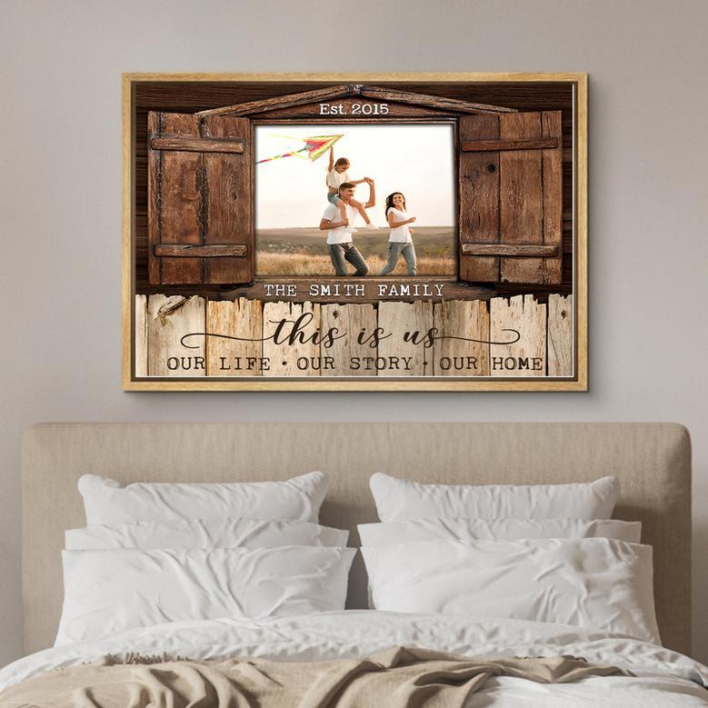 This Is Us Personalized Family Wall Art Photo Gift Window Custom Canvas copy