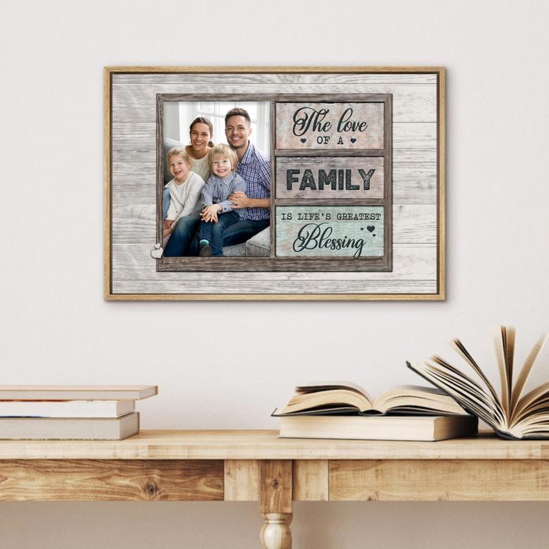 Family Love Canvas Wall Art - Life Is Greatest Blessing Quote Decor