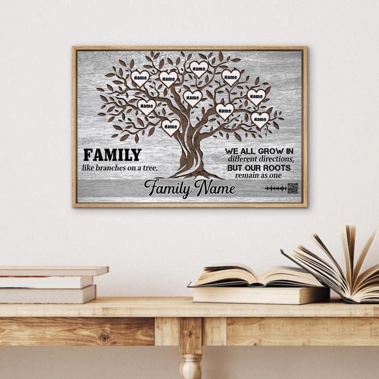 Family Tree Canvas Wall Art Gift for Family