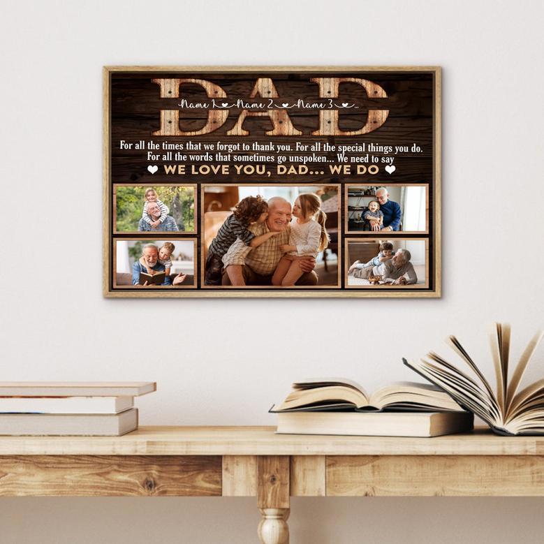 Heartfelt 5-Photo Collage Canvas for Dad – A Personalized Gift Full of Memories for Christmas