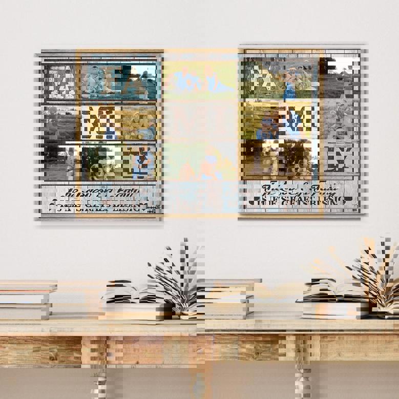 Love of a Family personalized canvas wall art featuring a touching family quote, timeless decor and a meaningful gift for the household