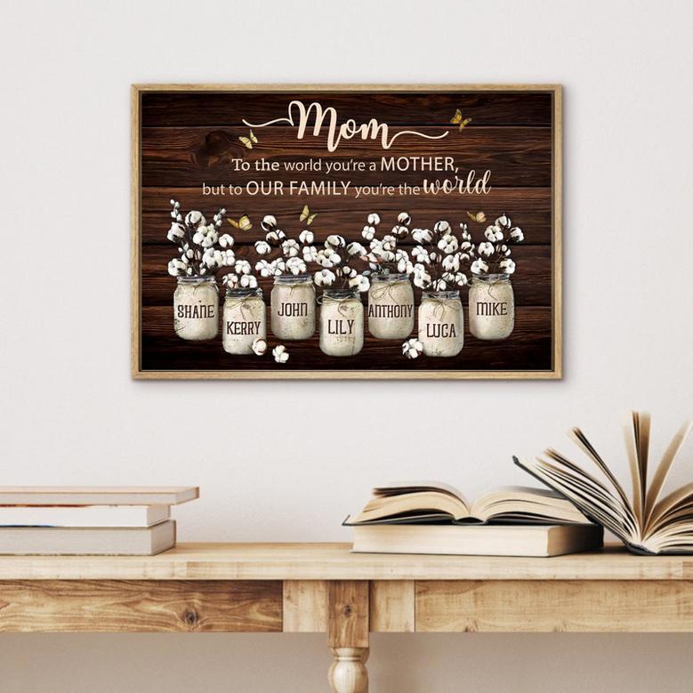 Mom Custom Photo Canvas - Flower Jars Wall Art, Unique Gift for Her