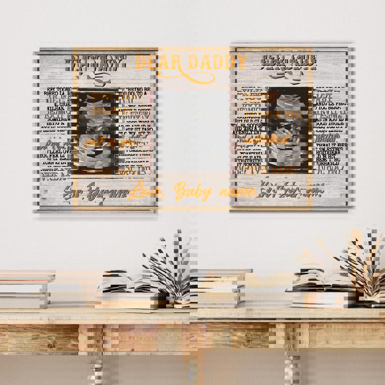 New Dad Gift - Personalized Ultrasound Canvas Wall Art with Photo