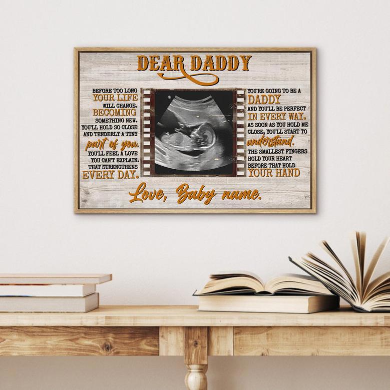 New Dad Gift - Personalized Ultrasound Canvas Wall Art with Photo