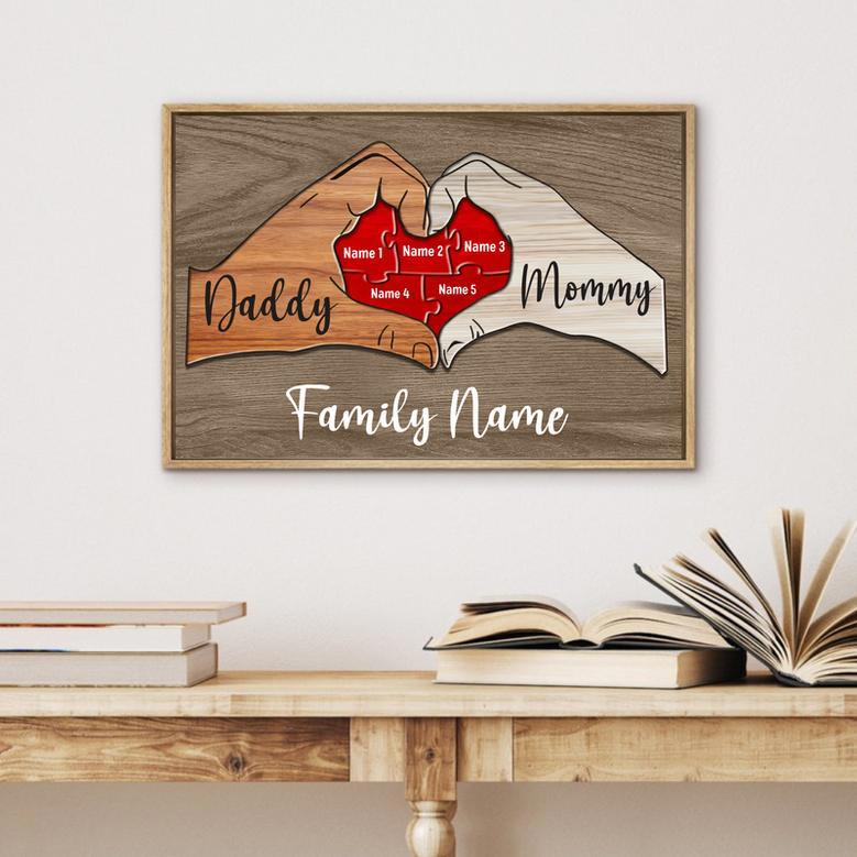 Personalized Wooden Puzzle Canvas Wall Art Gift Ideas For Mom And Dad