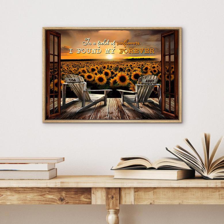 Sunflower Field Canvas - Custom Gift with _I Found My Forever_ Quote