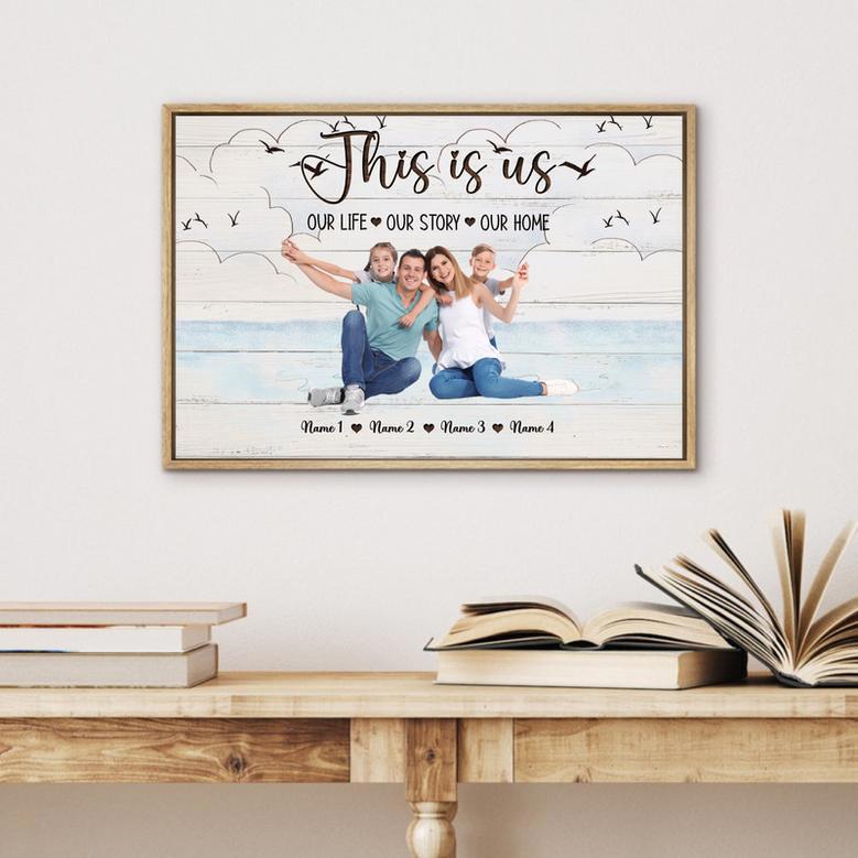 This Is Us Custom Photo Canvas Family on The Beach Background