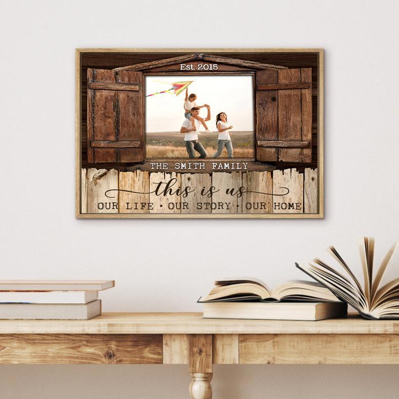 This Is Us Personalized Family Wall Art Photo Gift Window Custom Canvas copy