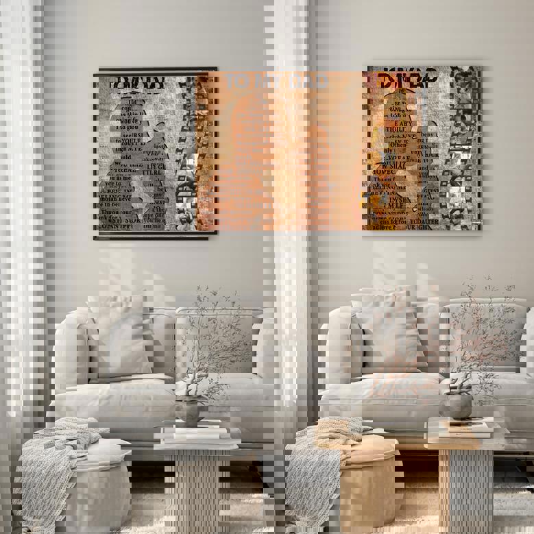 To My Dad Canvas - Gift For Dad from Daughter Custom Photo Canvas