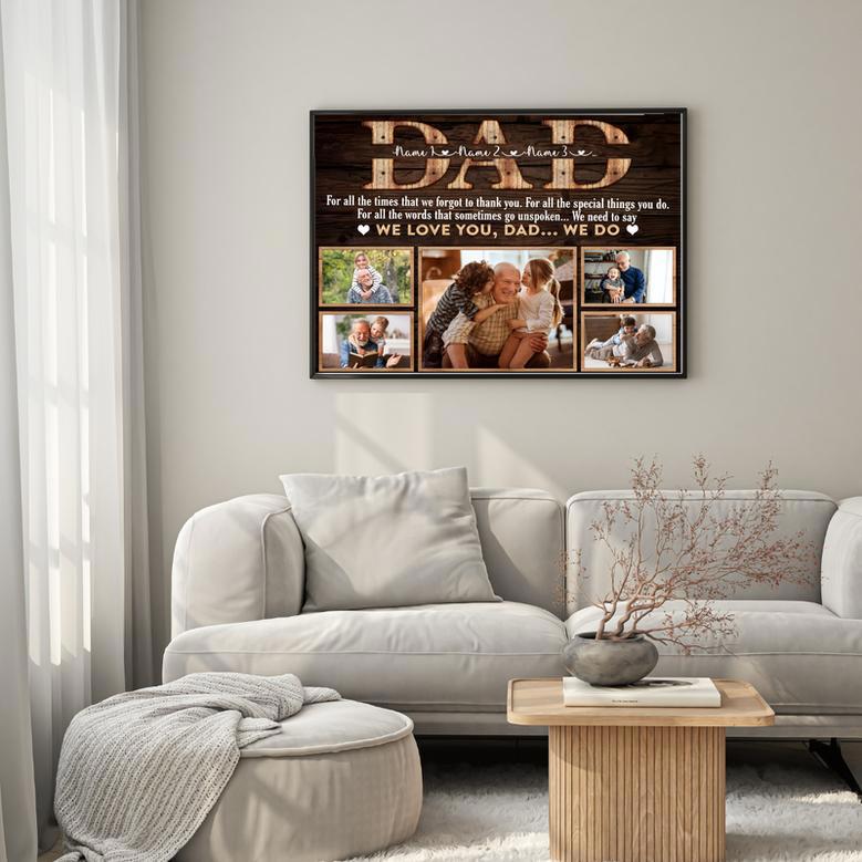 Heartfelt 5-Photo Collage Canvas for Dad – A Personalized Gift Full of Memories for Christmas