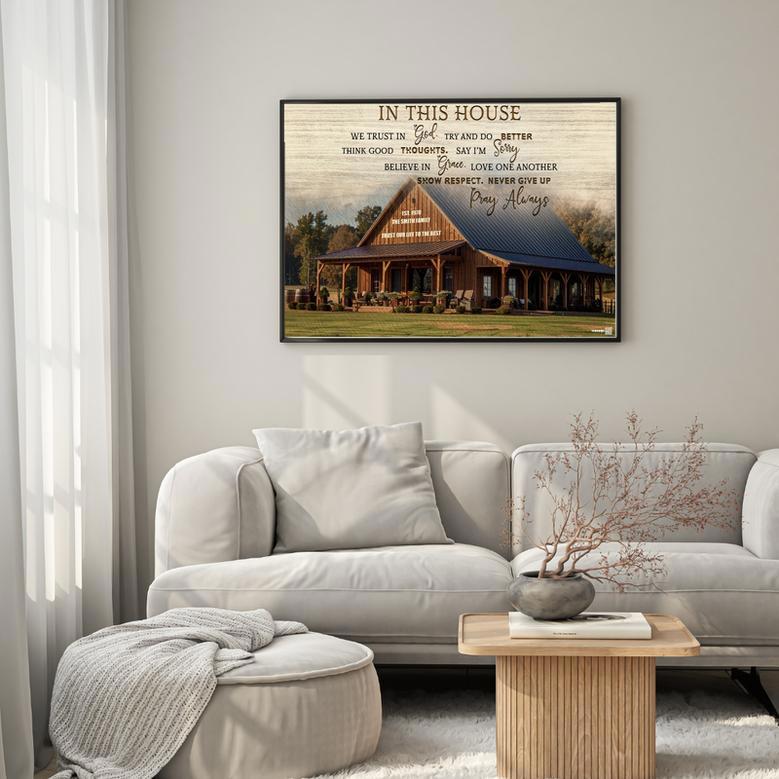 In This House We Trust In Good Custom Photo Canvas Gift For House Warming