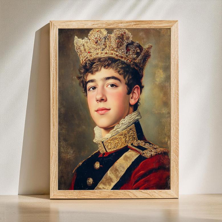 Brother Family Regal Portrait – Bold Custom Royal-Inspired Display