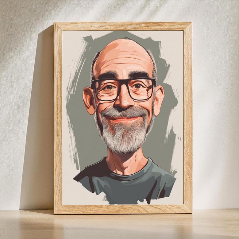 Dad Caricature Portrait – Fun Personalized Wall Art For His Space