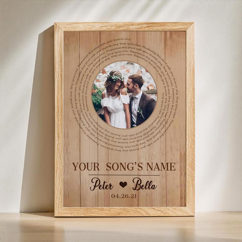 Personalized Song Lyrics Wall Art – Romantic Anniversary Gift for Newlyweds