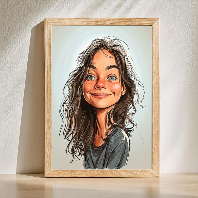 Sister Caricature Portrait – Creative Personalized Family Gift